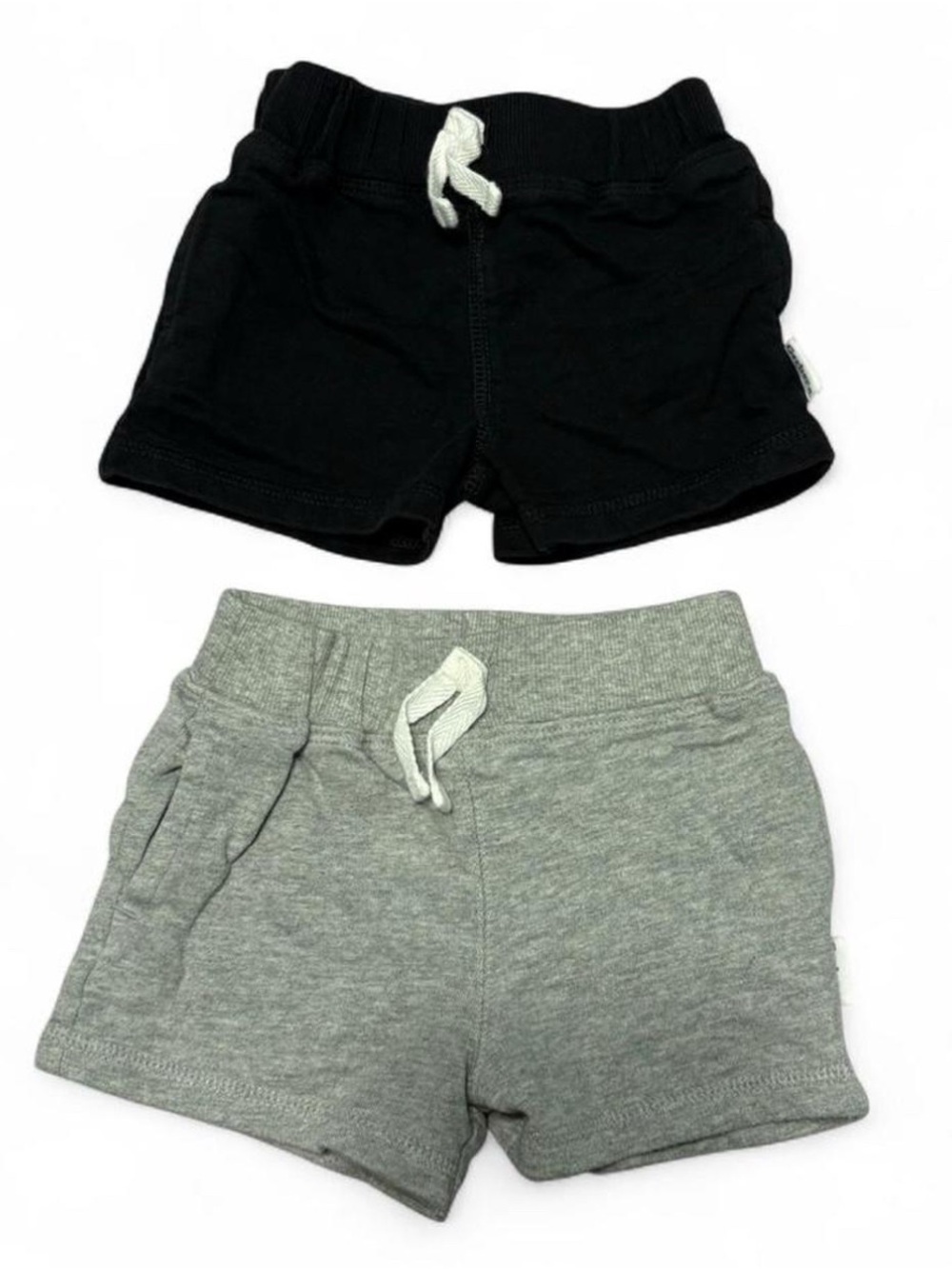 Gerber Black & Gray Knit Drawstring Shorts Set 3-6 months